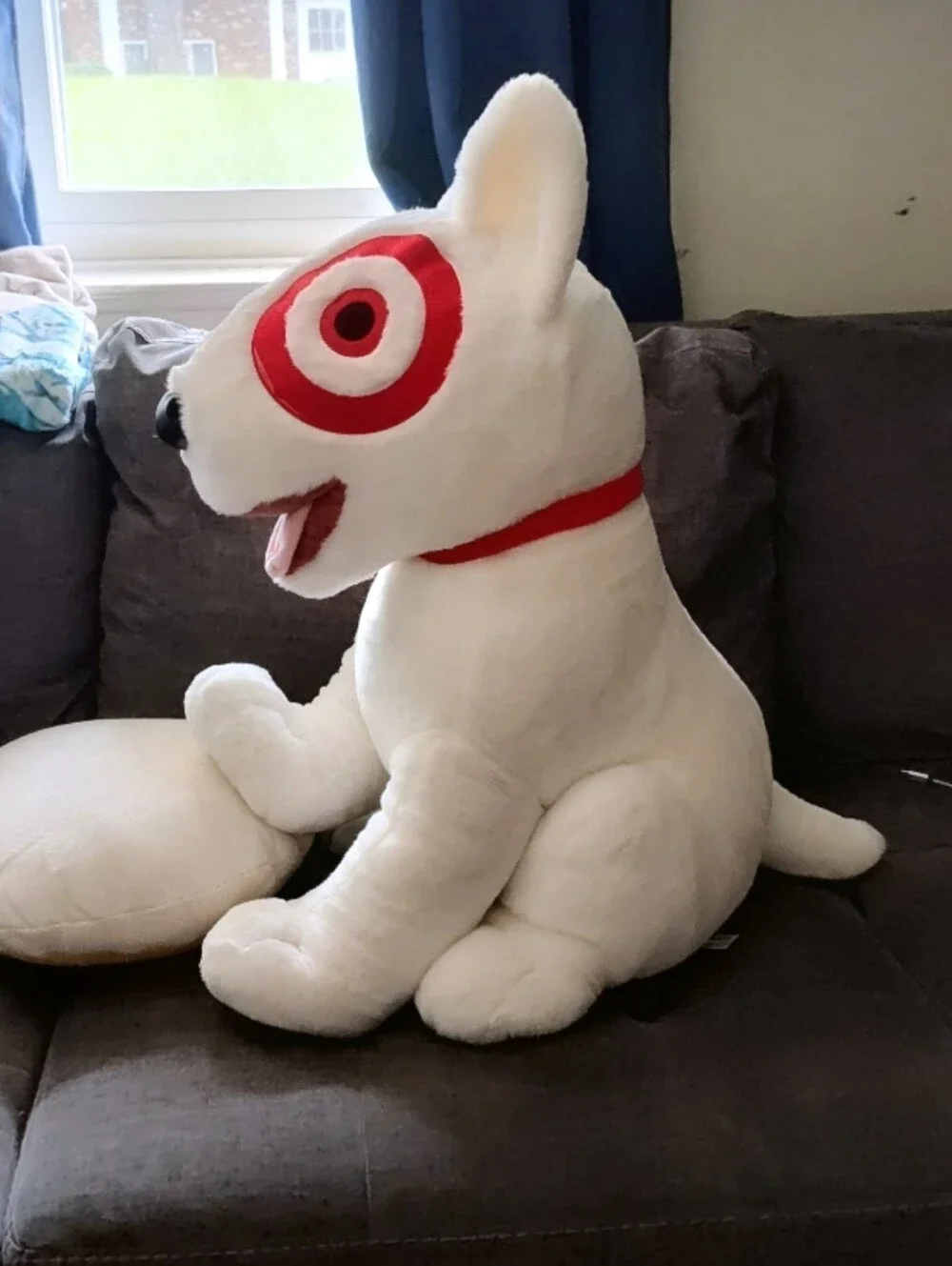 Target Bullseye Dog Jumbo 24” Plush Limited Edition White Red Mascot